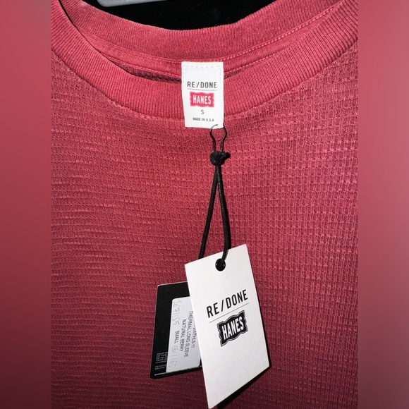 Redone berry long sleeve waffle knit thermal - Picture 2 of 3